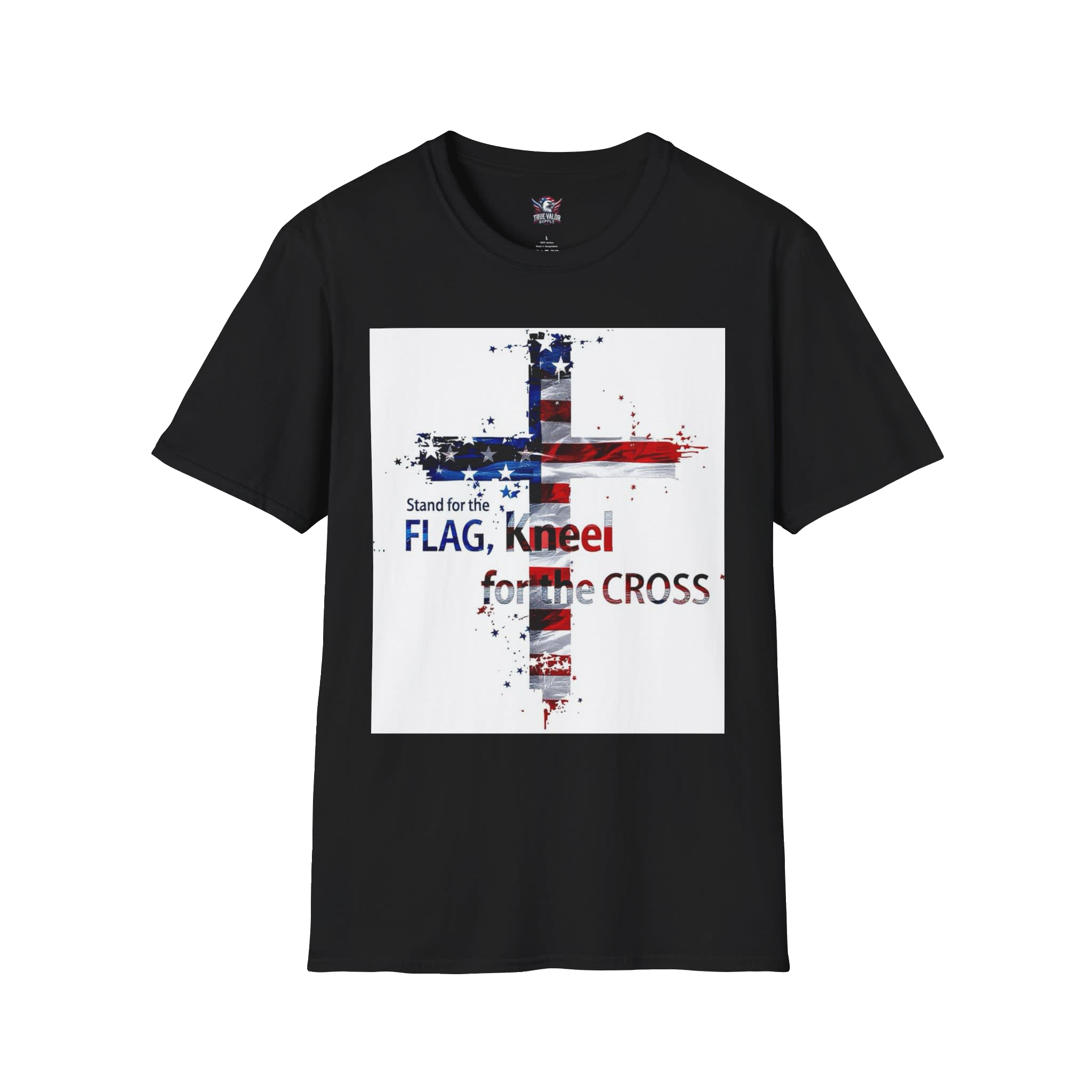 STAND FOR THE FLAG, KNEEL FOR THE CROSS : Men's Tee N14