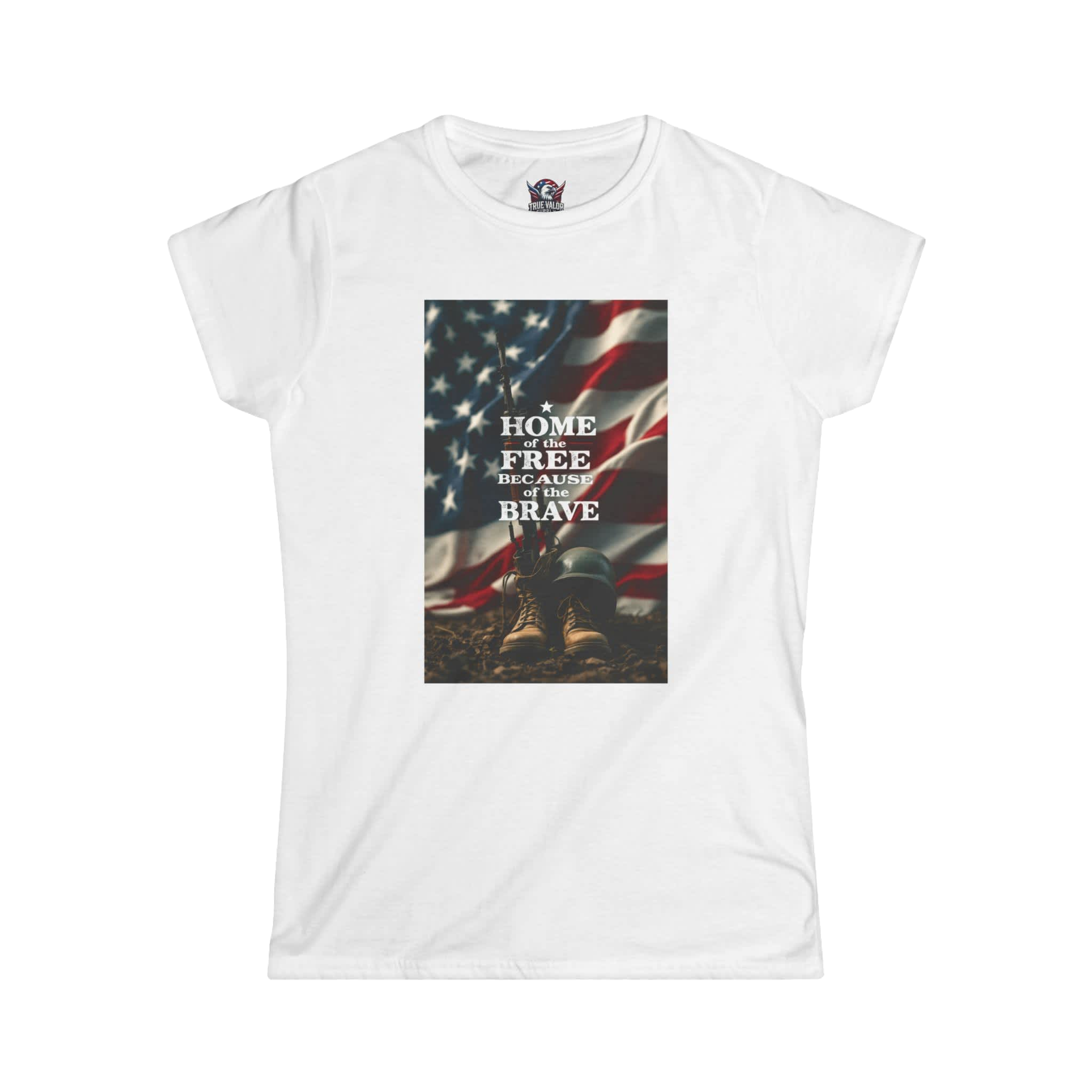 HOME OF THE FREE BECAUSE OF THE BRAVE : Women's Tee C3