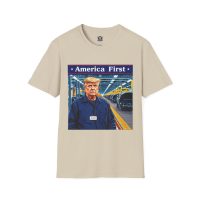 AMERICA FIRST : Trump Auto Men's Tee E5 - Image 7