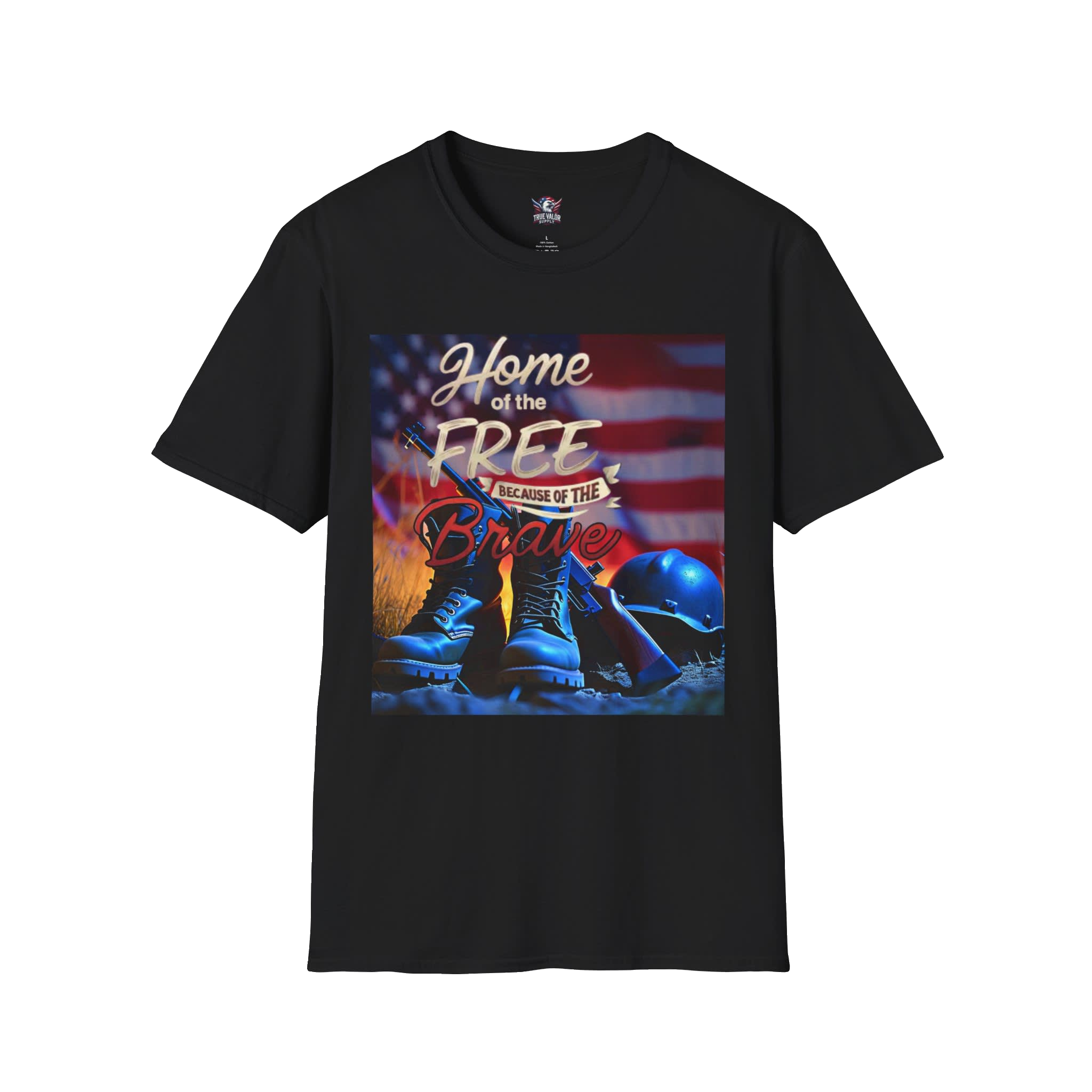 HOME OF THE FREE BECAUSE OF THE BRAVE : Men's Tee I9