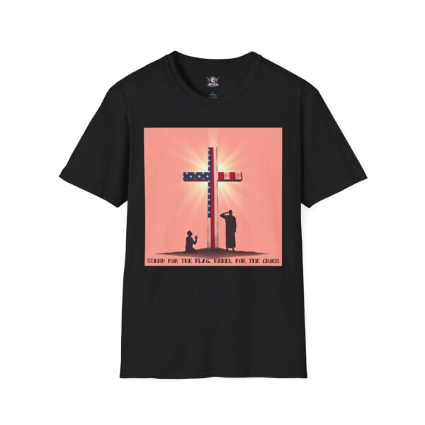 STAND FOR THE FLAG, KNEEL FOR THE CROSS : Men's Tee D4