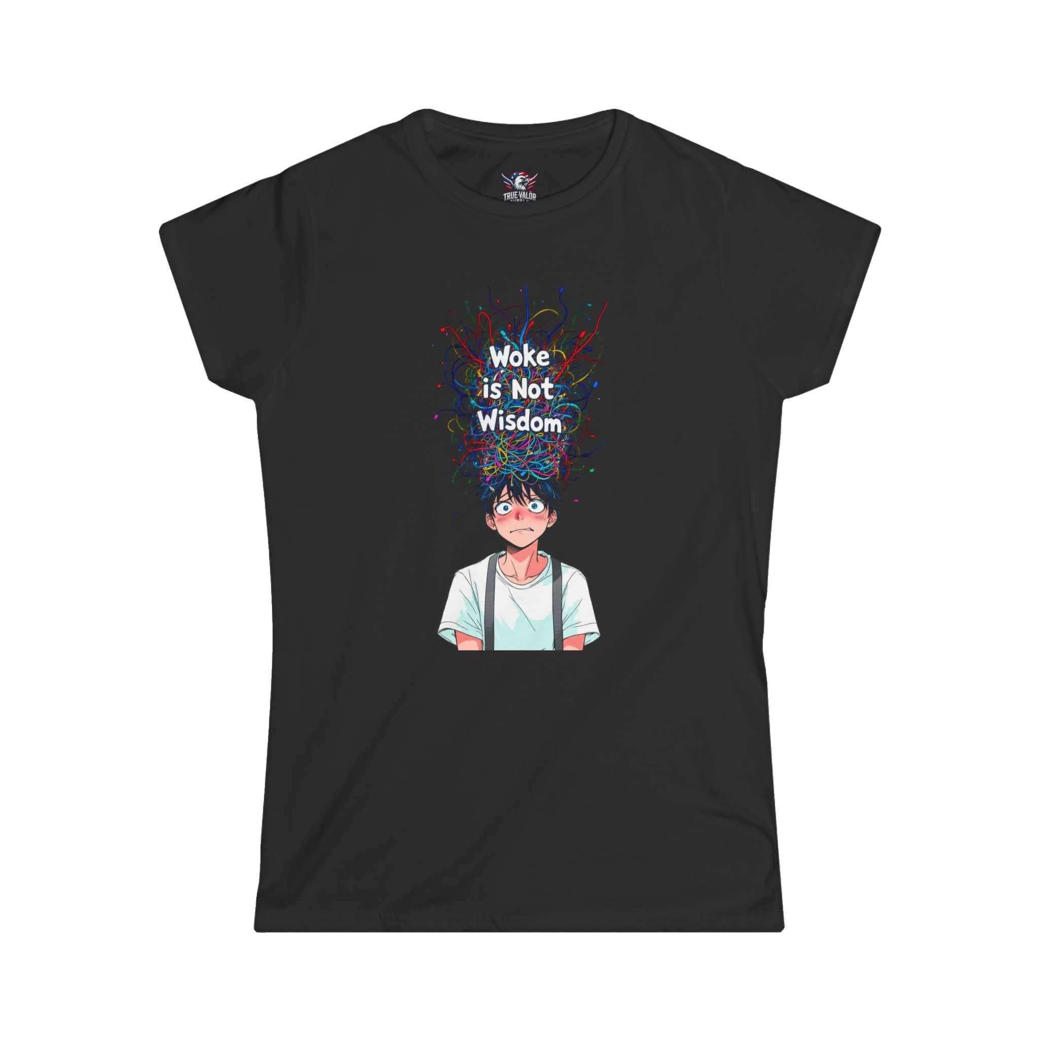 WOKE ISN'T WISDOM : Scrambled Head Women's Tee C3