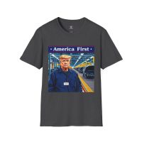 AMERICA FIRST : Trump Auto Men's Tee E5 - Image 5