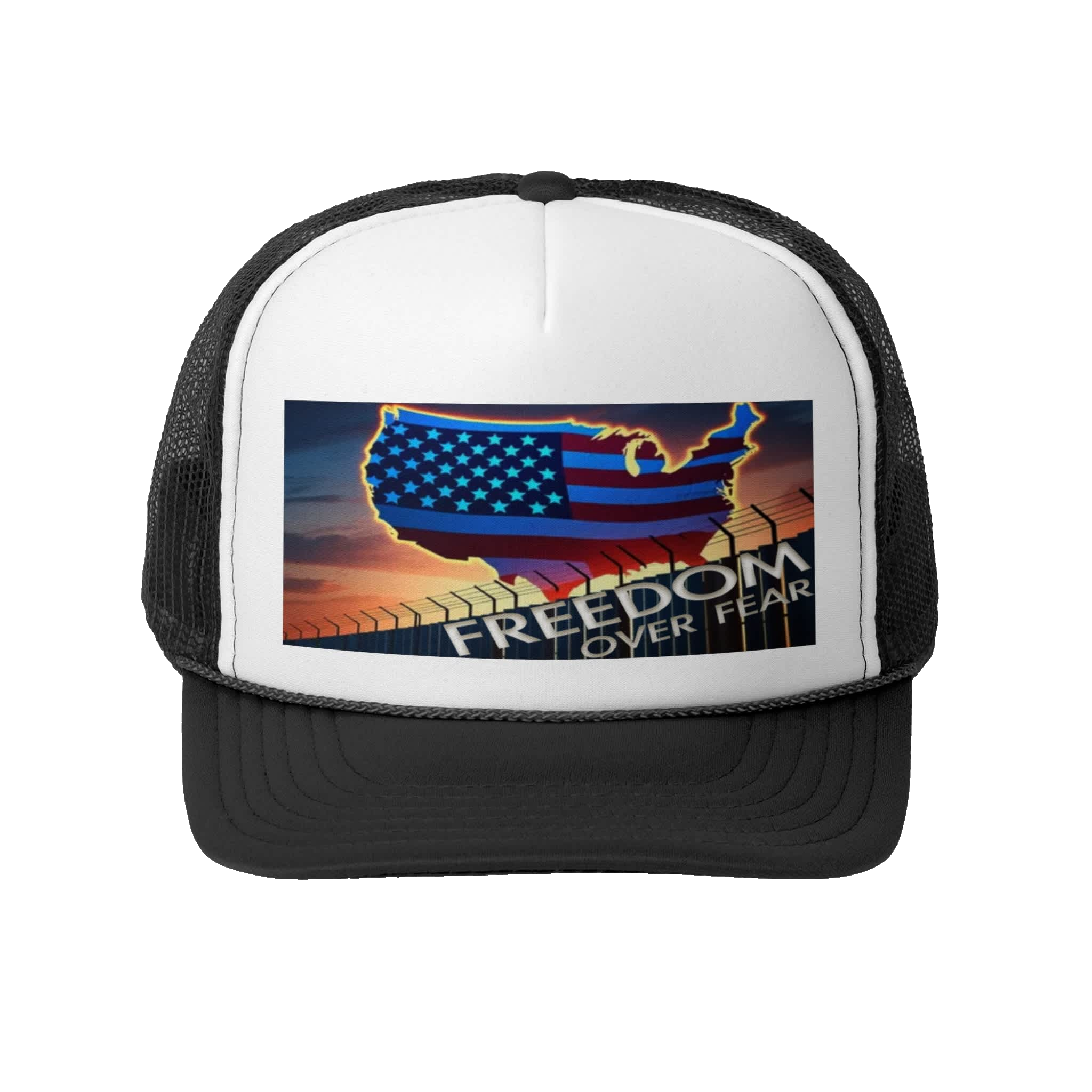 FREEDOM OVER FEAR: Trucker Hat A1