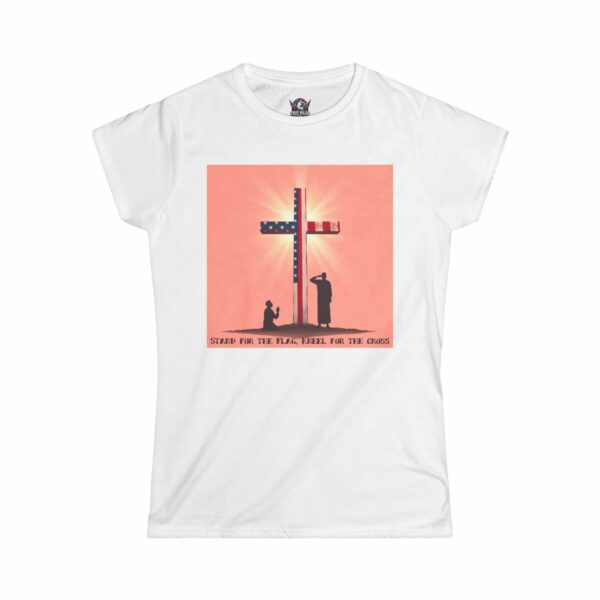 STAND FOR THE FLAG, KNEEL FOR THE CROSS : Women's Tee D4