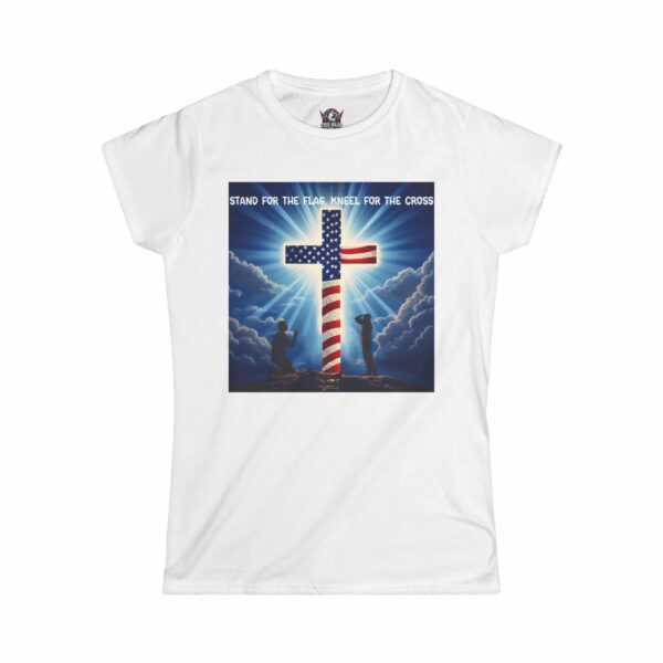 STAND FOR THE FLAG, KNEEL FOR THE CROSS : Women's Tee F6