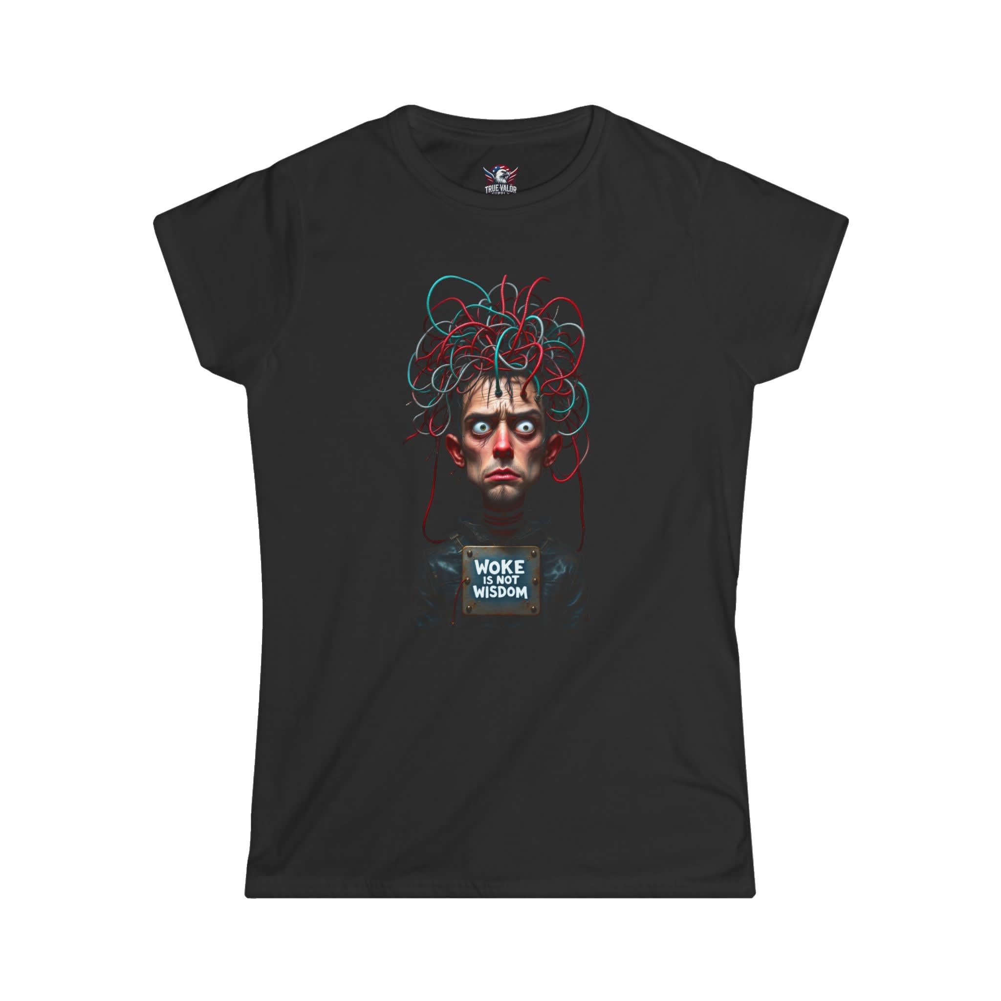 WOKE ISN'T WISDOM : Scrambled Head Women's Tee B2