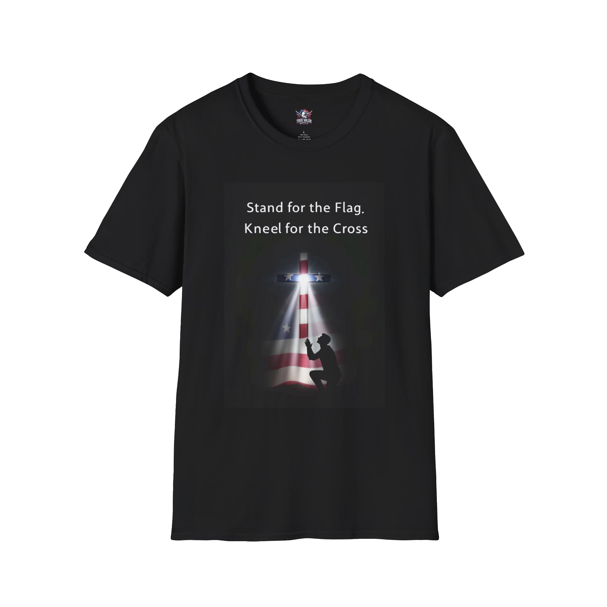 STAND FOR THE FLAG, KNEEL FOR THE CROSS : Men's Tee M13