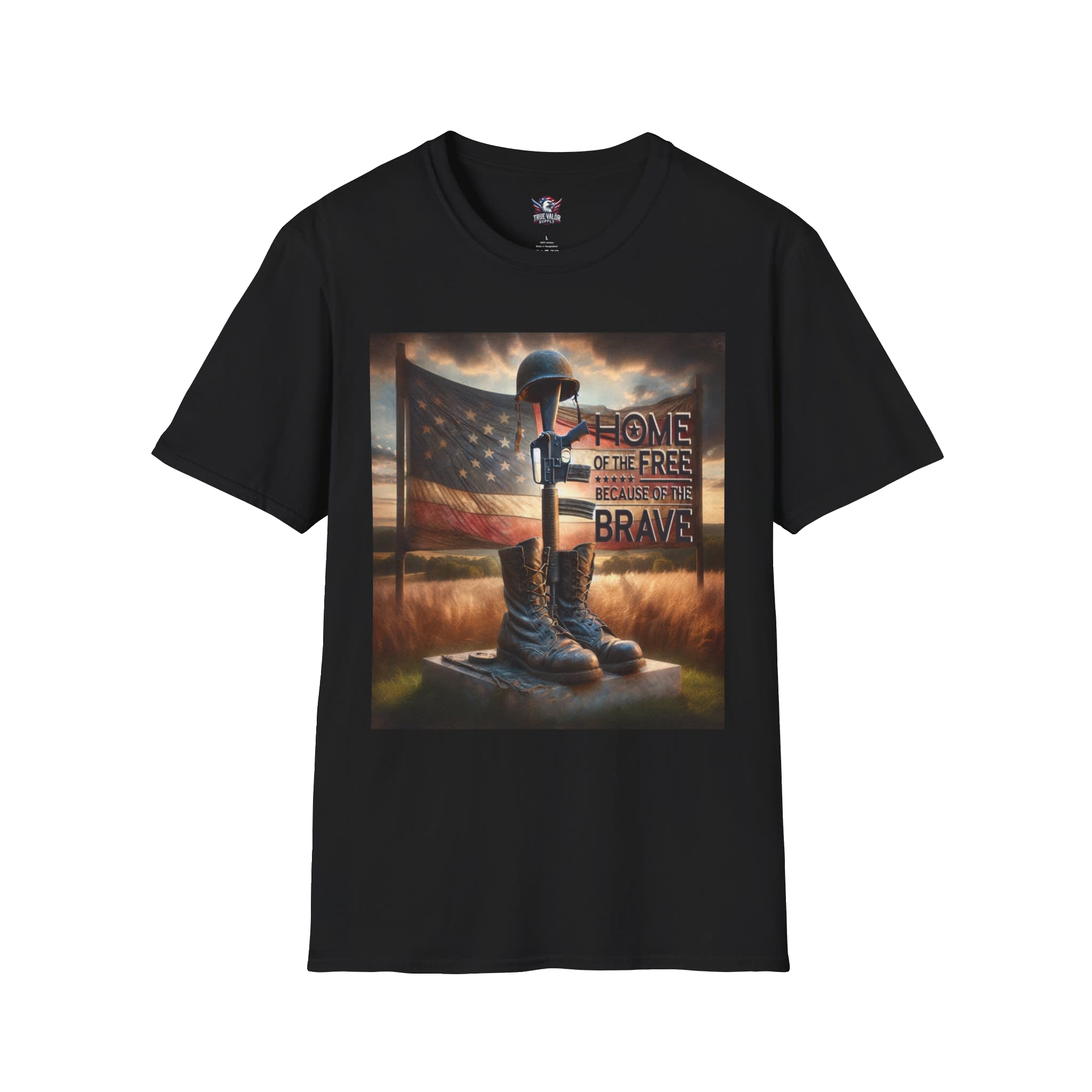 HOME OF THE FREE BECAUSE OF THE BRAVE : Men's Tee H8