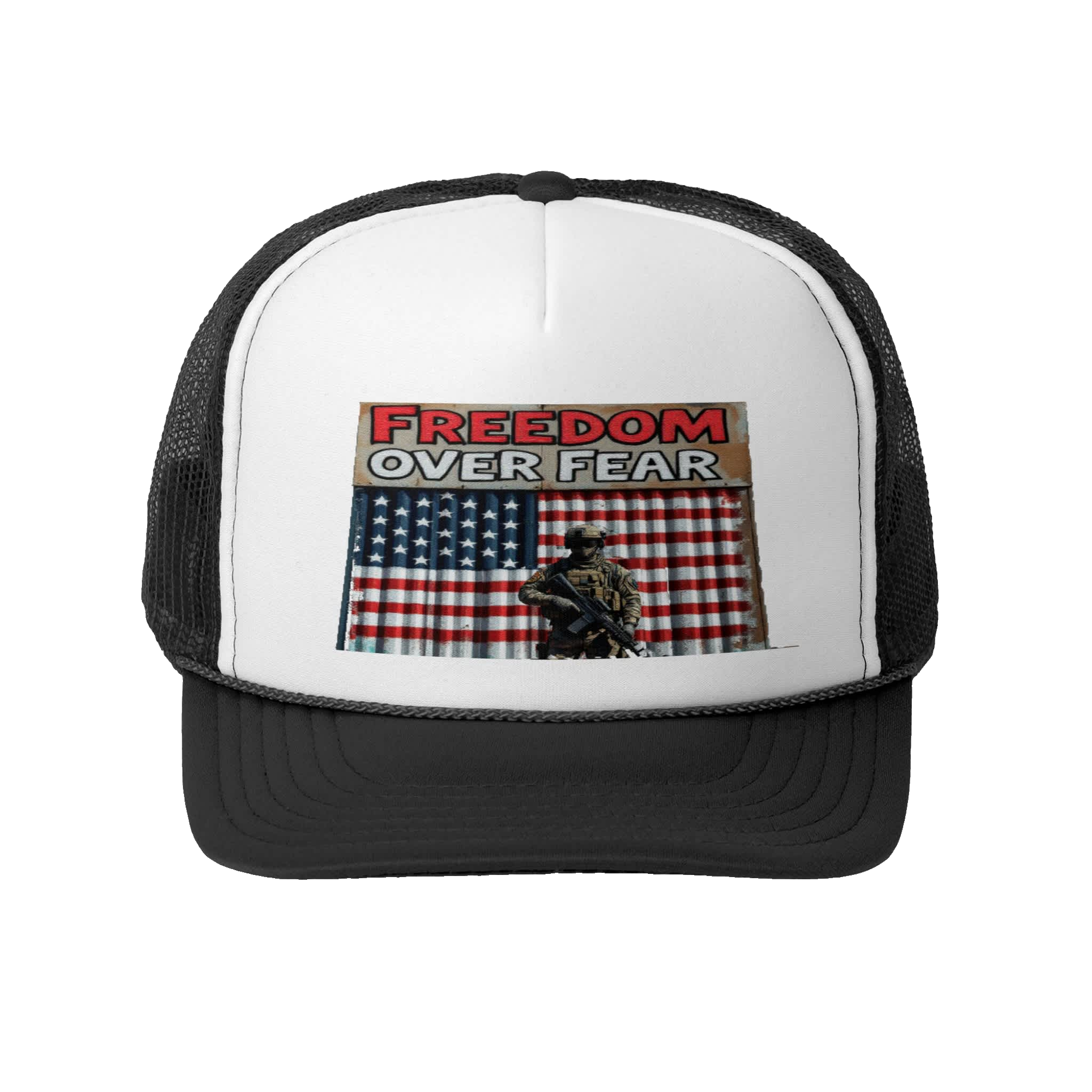FREEDOM OVER FEAR: Trucker Hat I9