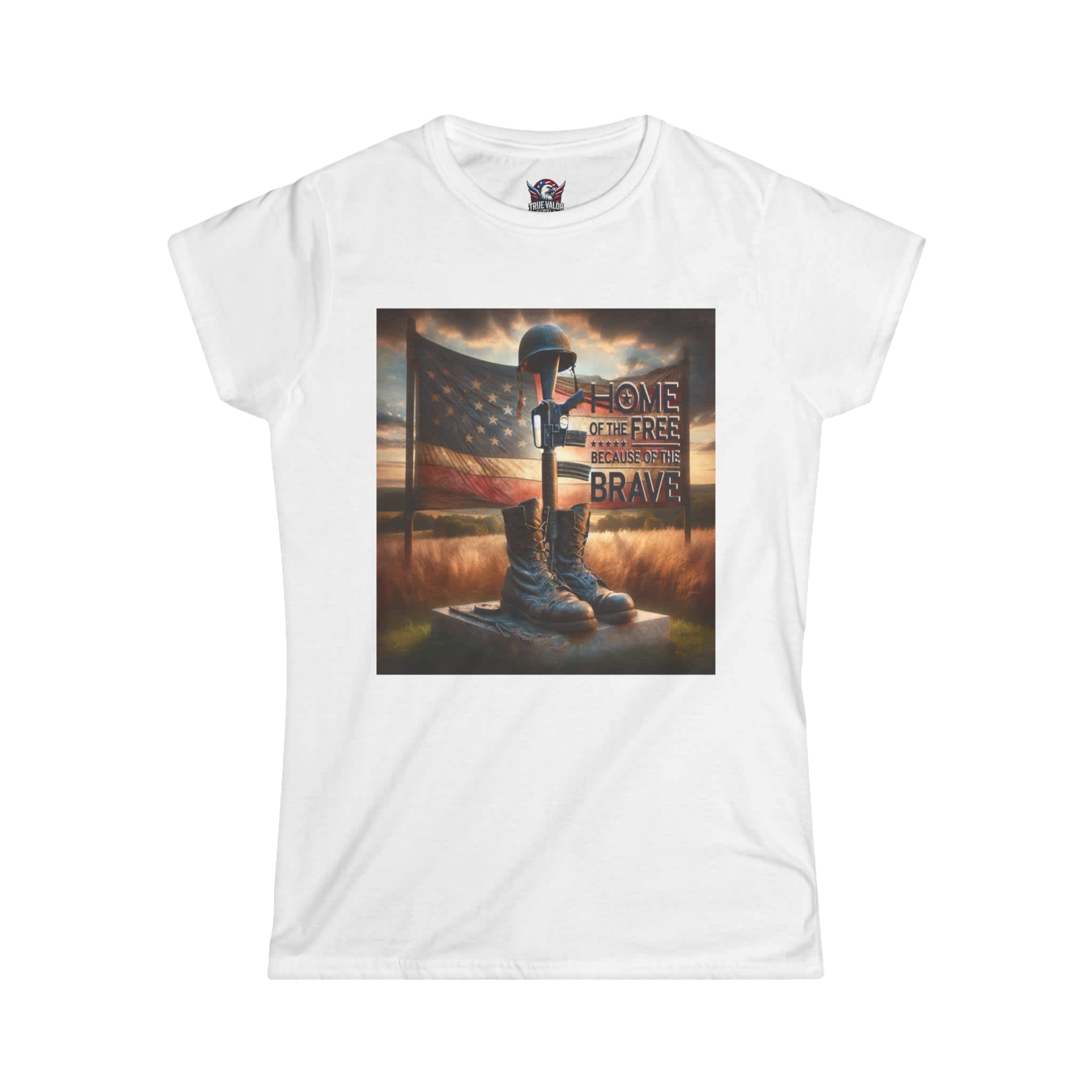 HOME OF THE FREE BECAUSE OF THE BRAVE : Women's Tee H8