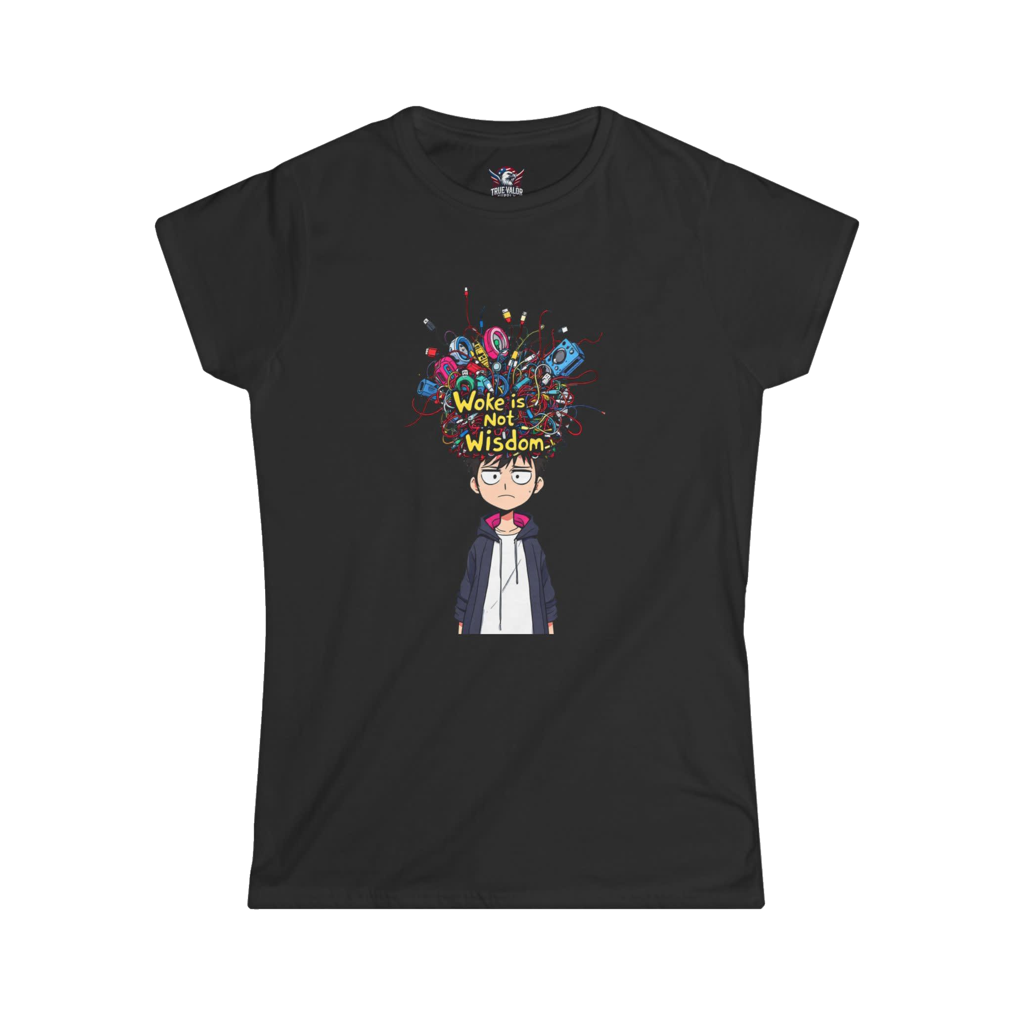 WOKE ISN'T WISDOM : Scrambled Head Women's Tee A1