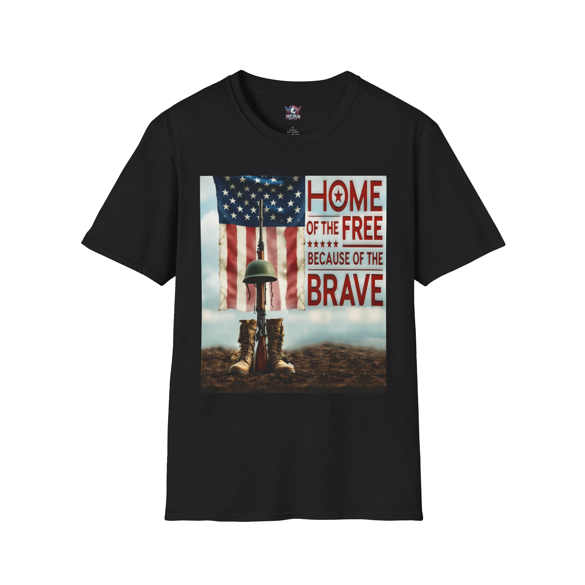 HOME OF THE FREE BECAUSE OF THE BRAVE : Men's Tee F6