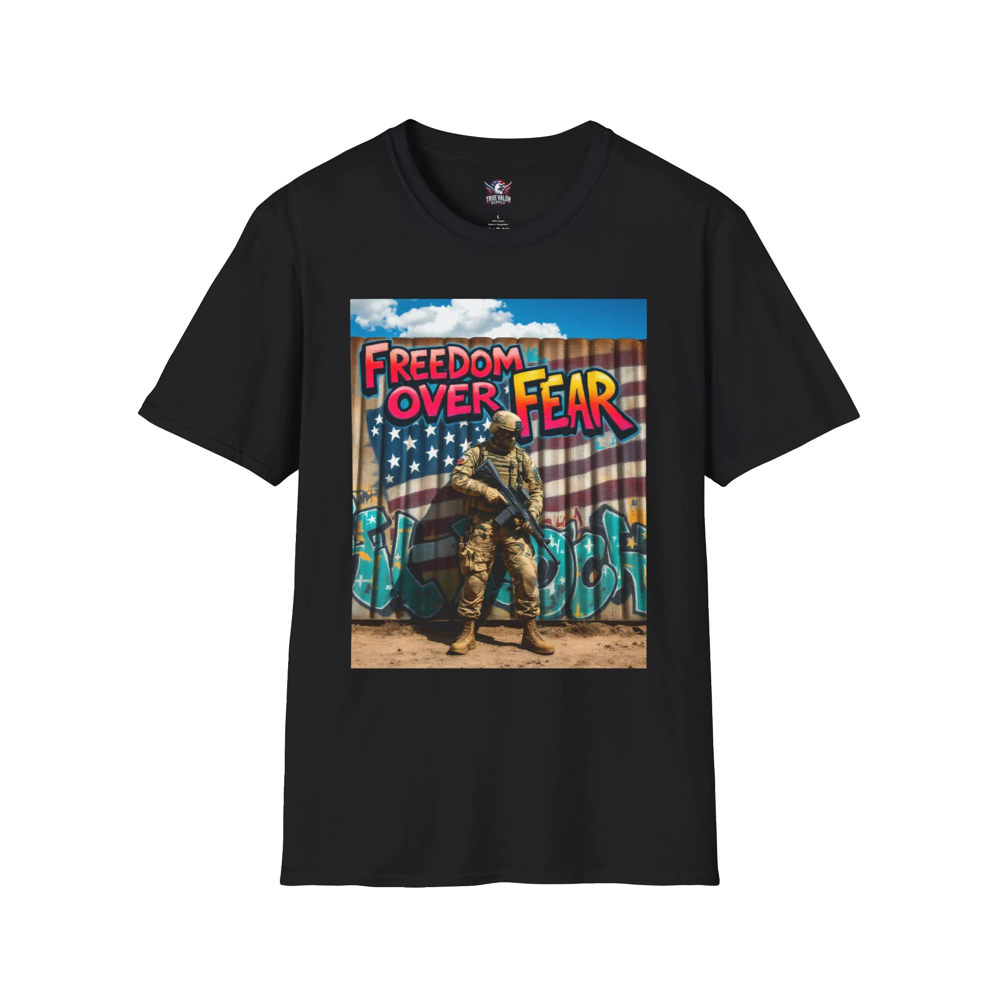 FREEDOM OVER FEAR : Secure Border Men's Tee C3