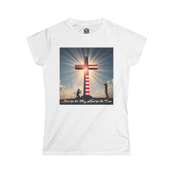STAND FOR THE FLAG, KNEEL FOR THE CROSS : Women's Tee I9