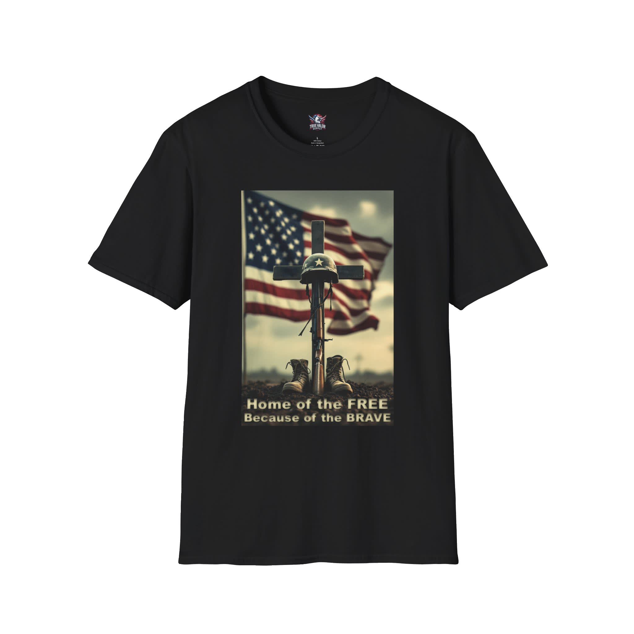 HOME OF THE FREE BECAUSE OF THE BRAVE : Men's Tee A1