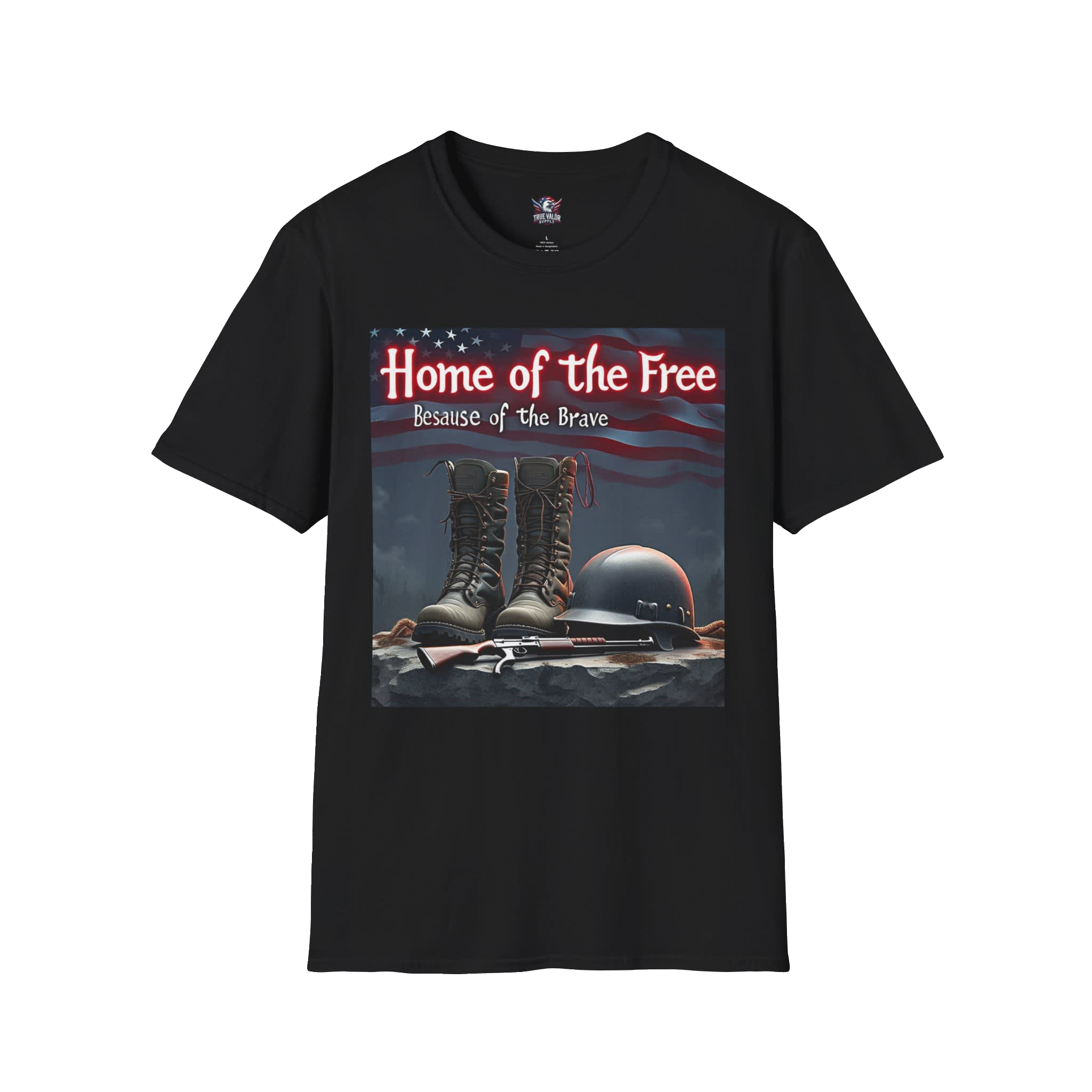 HOME OF THE FREE BECAUSE OF THE BRAVE : Men's Tee J10