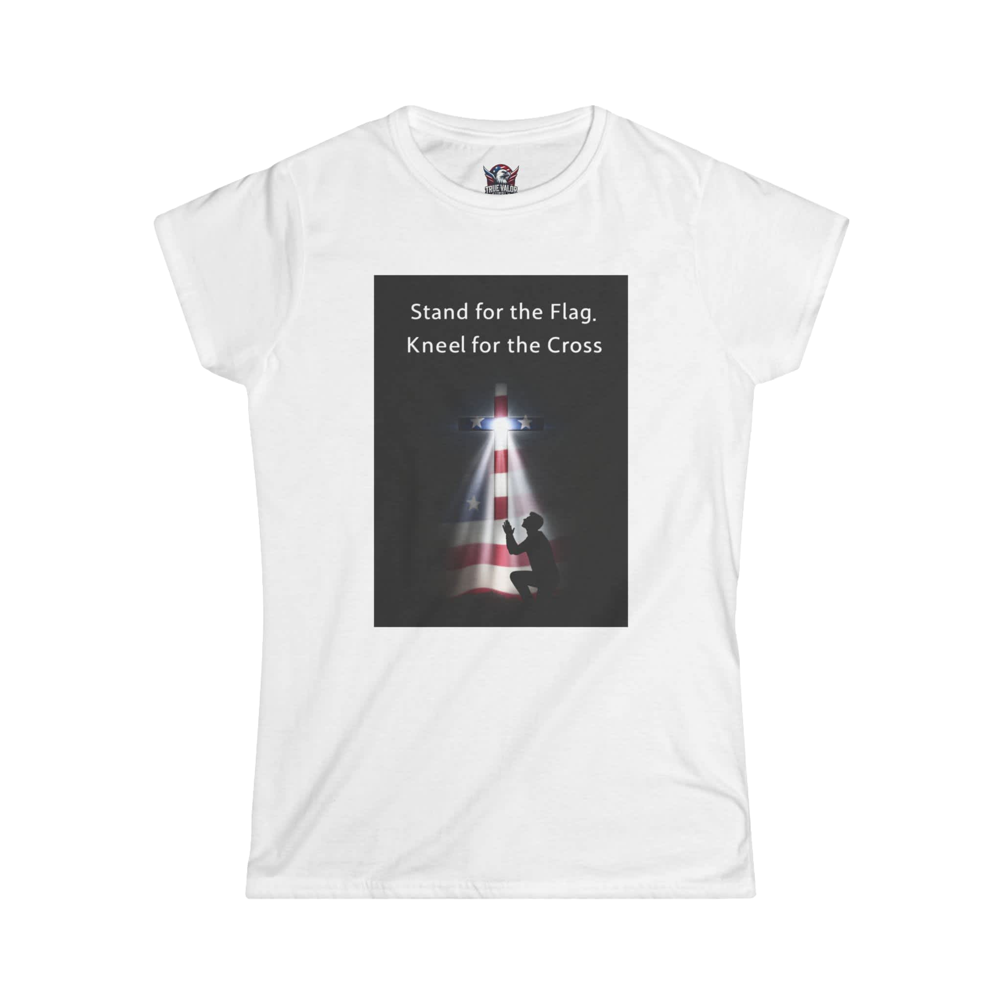 STAND FOR THE FLAG, KNEEL FOR THE CROSS : Women's Tee M13