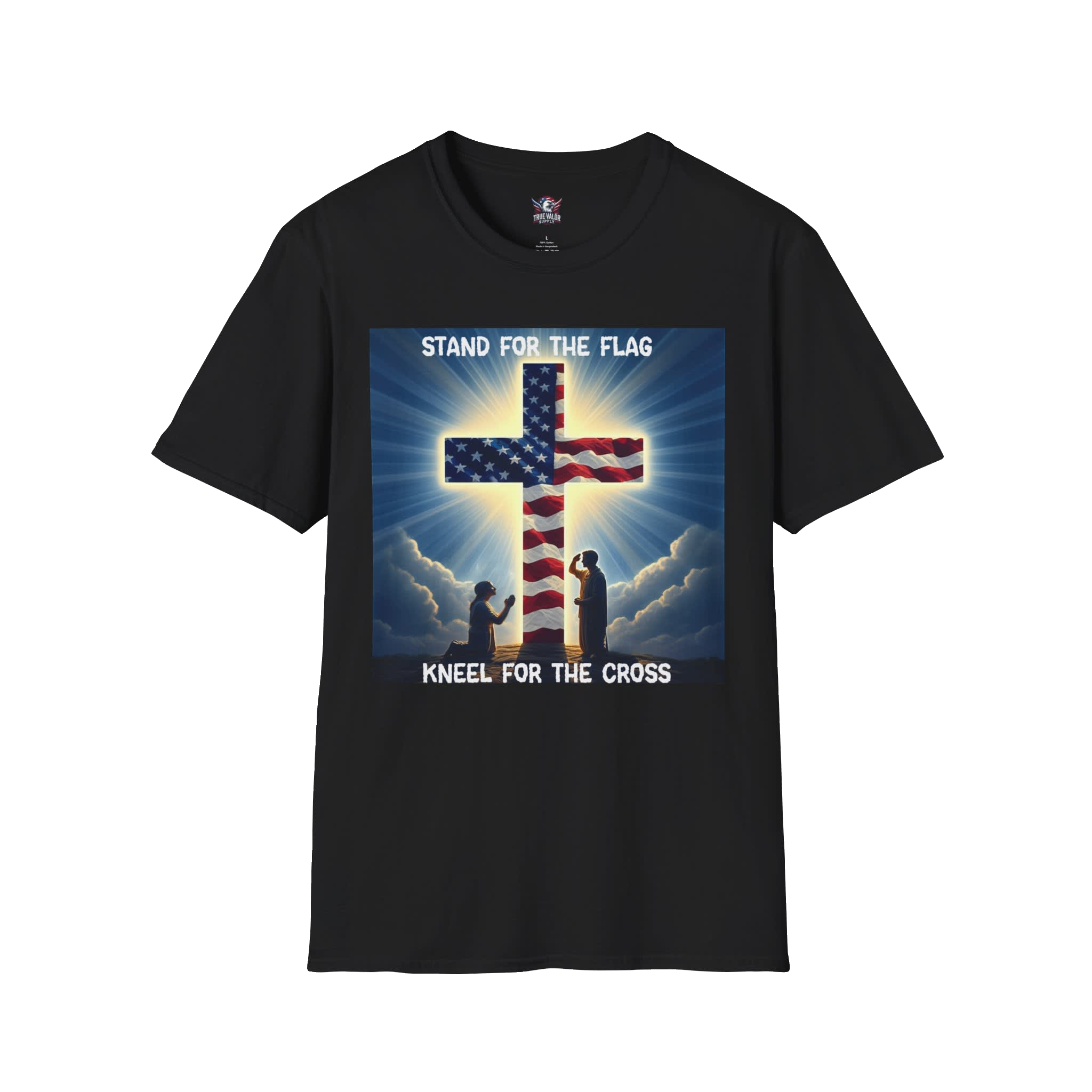 STAND FOR THE FLAG, KNEEL FOR THE CROSS : Men's Tee G7