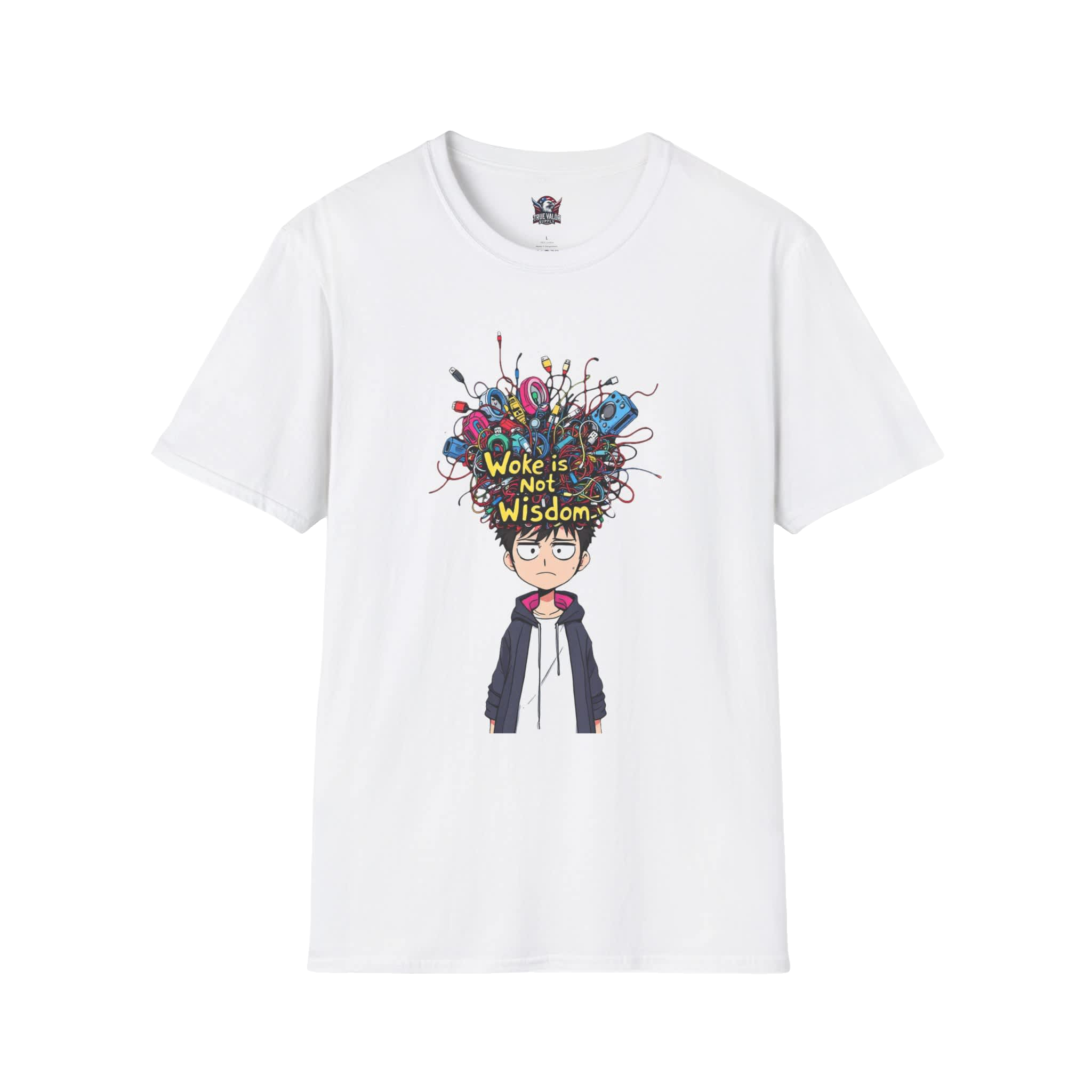 WOKE ISN'T WISDOM : Scrambled Head Men's Tee A1