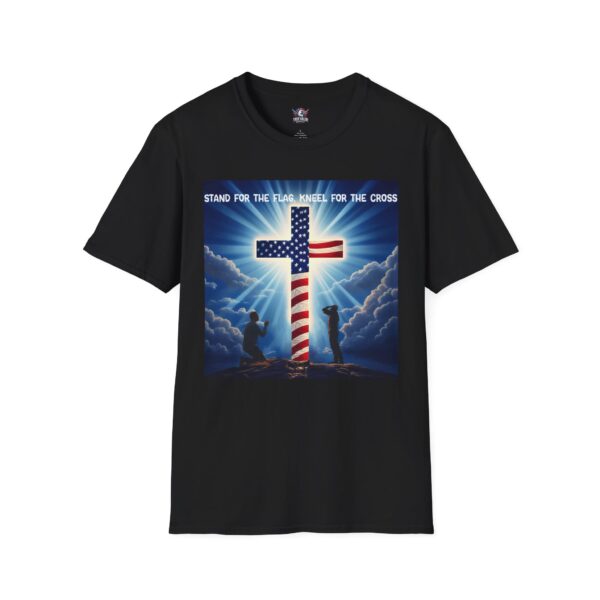 STAND FOR THE FLAG, KNEEL FOR THE CROSS : Men's Tee F6
