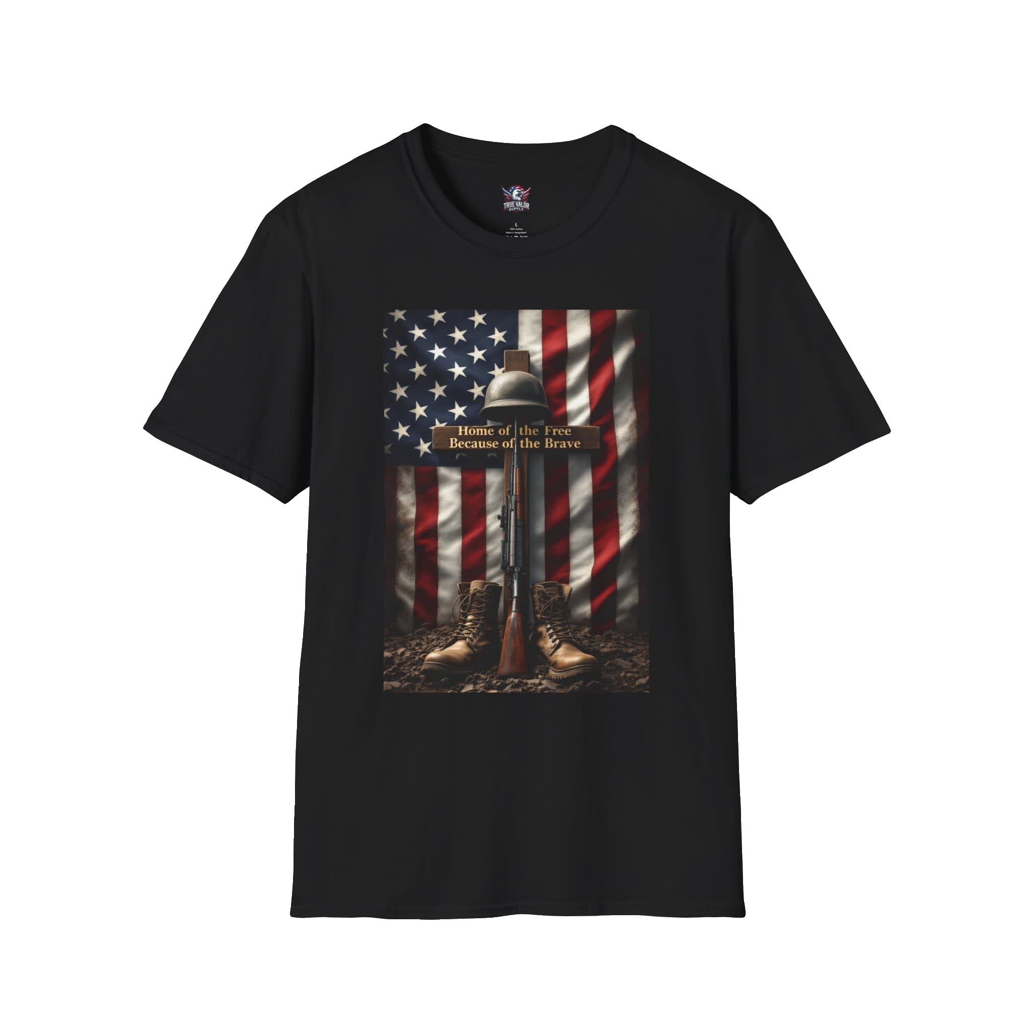 HOME OF THE FREE BECAUSE OF THE BRAVE : Men's Tee B2