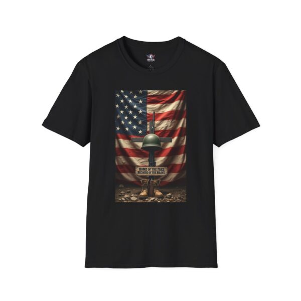 HOME OF THE FREE BECAUSE OF THE BRAVE : Men's Tee D4