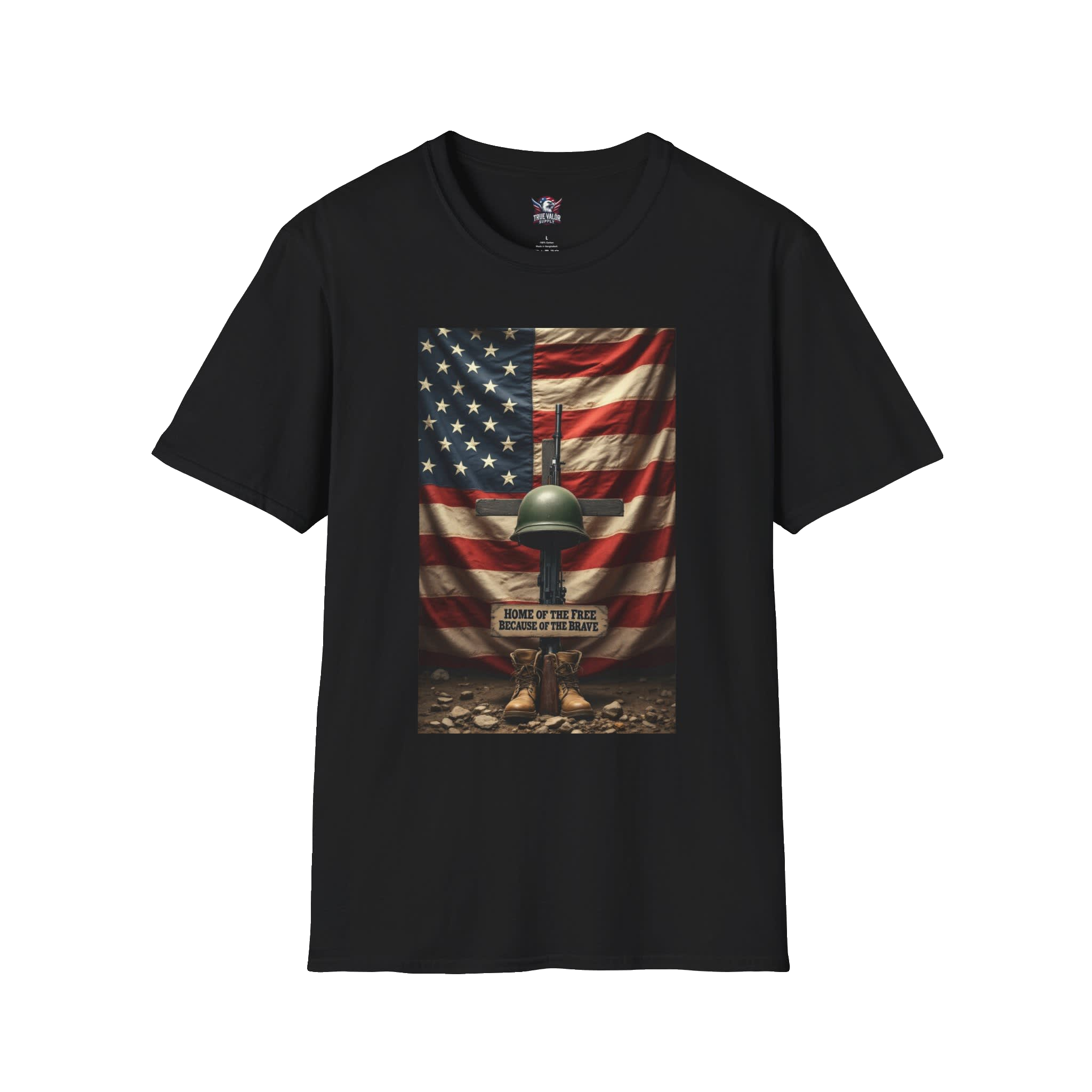 HOME OF THE FREE BECAUSE OF THE BRAVE : Men's Tee D4