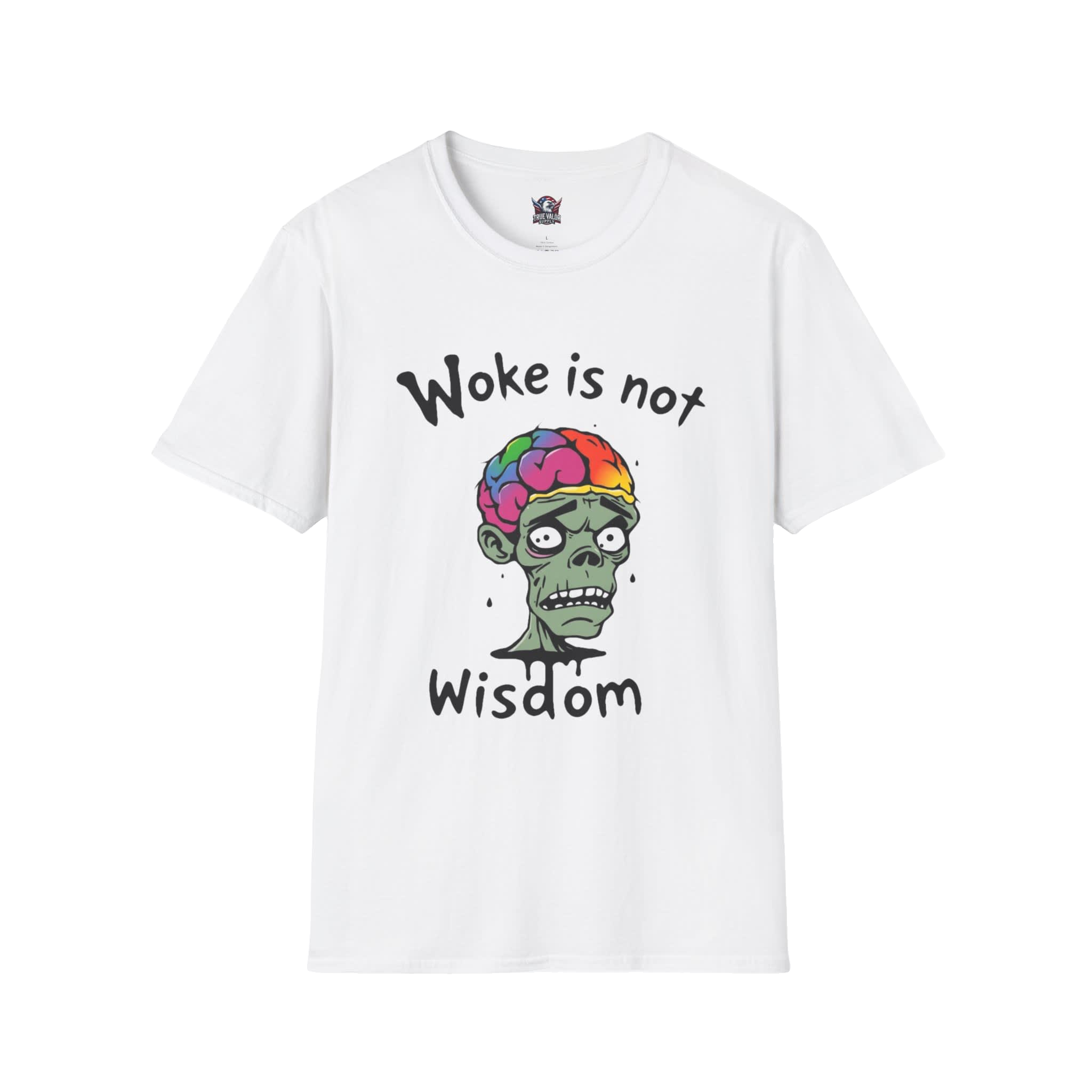 WOKE ISN'T WISDOM : Zombie Brain Men's Tee F6