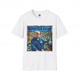 AMERICA FIRST : Trump Auto Men's Tee D4 - Image 8