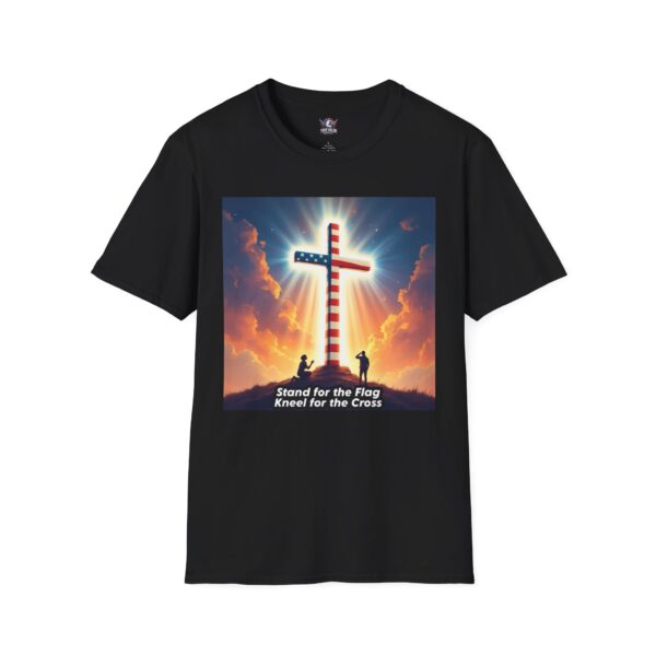 STAND FOR THE FLAG, KNEEL FOR THE CROSS : Men's Tee B2