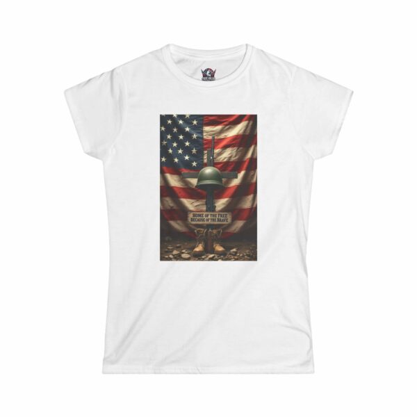 HOME OF THE FREE BECAUSE OF THE BRAVE : Women's Tee D4
