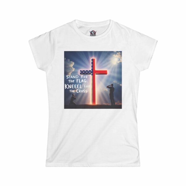 STAND FOR THE FLAG, KNEEL FOR THE CROSS : Women's Tee J10