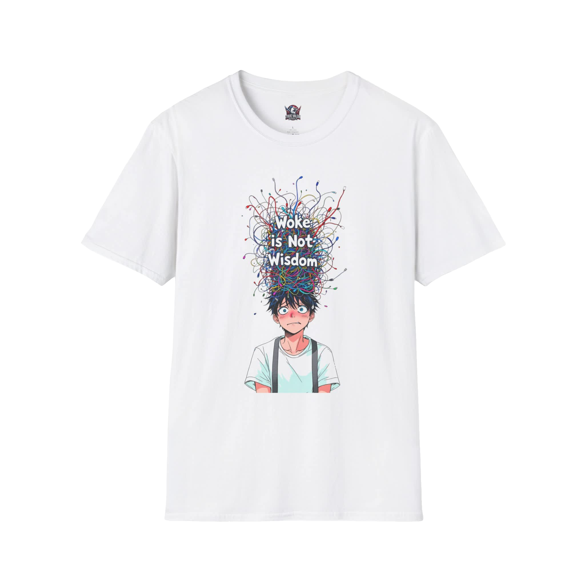 WOKE ISN'T WISDOM :  Scrambled Head Men's Tee C3