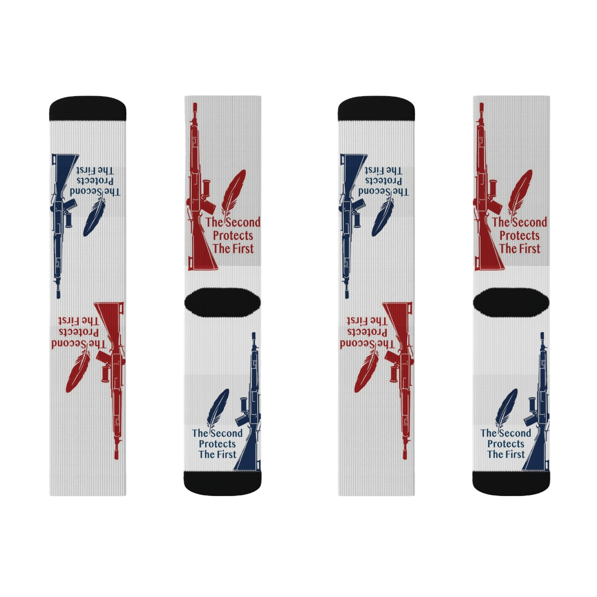 THE SECOND PROTECTS THE FIRST: Unisex Socks A1