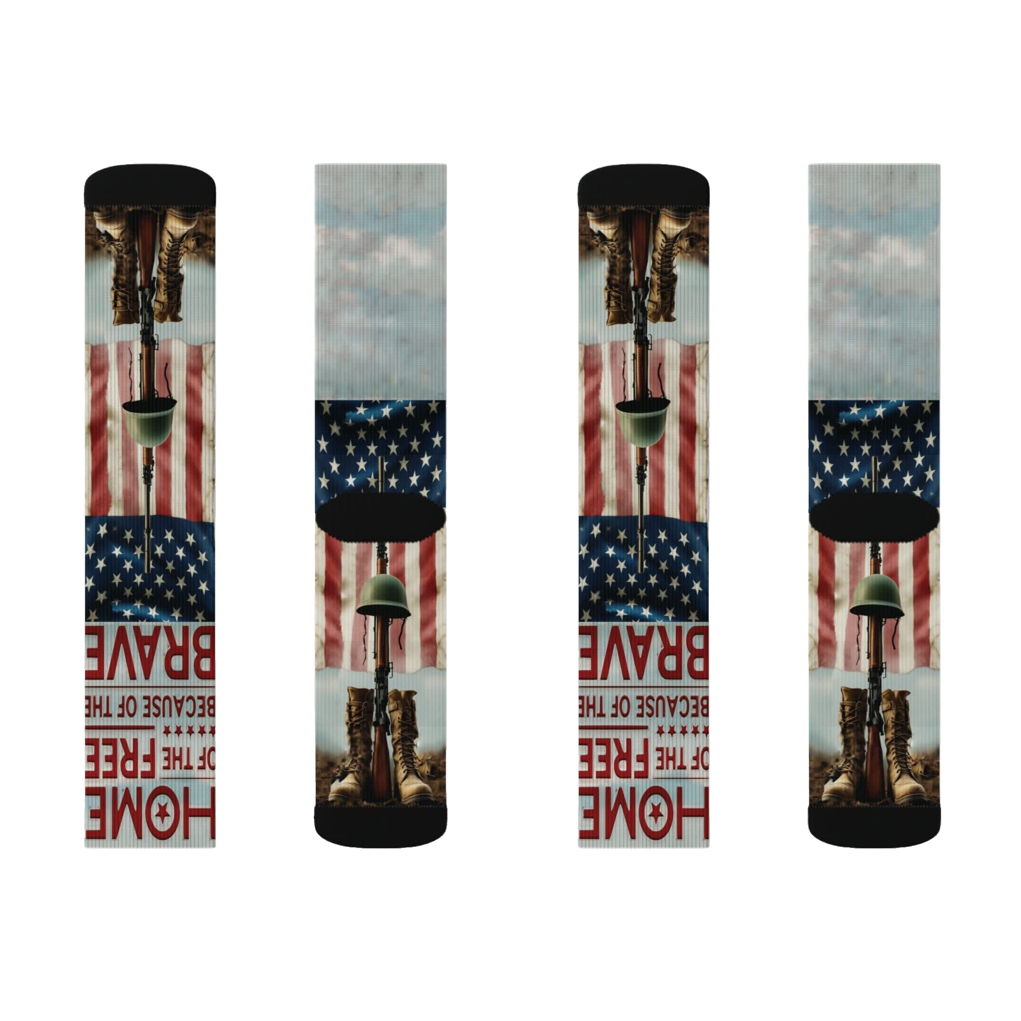 HOME OF THE FREE BECAUSE OF THE BRAVE: Unisex Socks B2