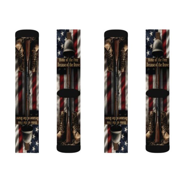 HOME OF THE FREE BECAUSE OF THE BRAVE: Unisex Socks A1