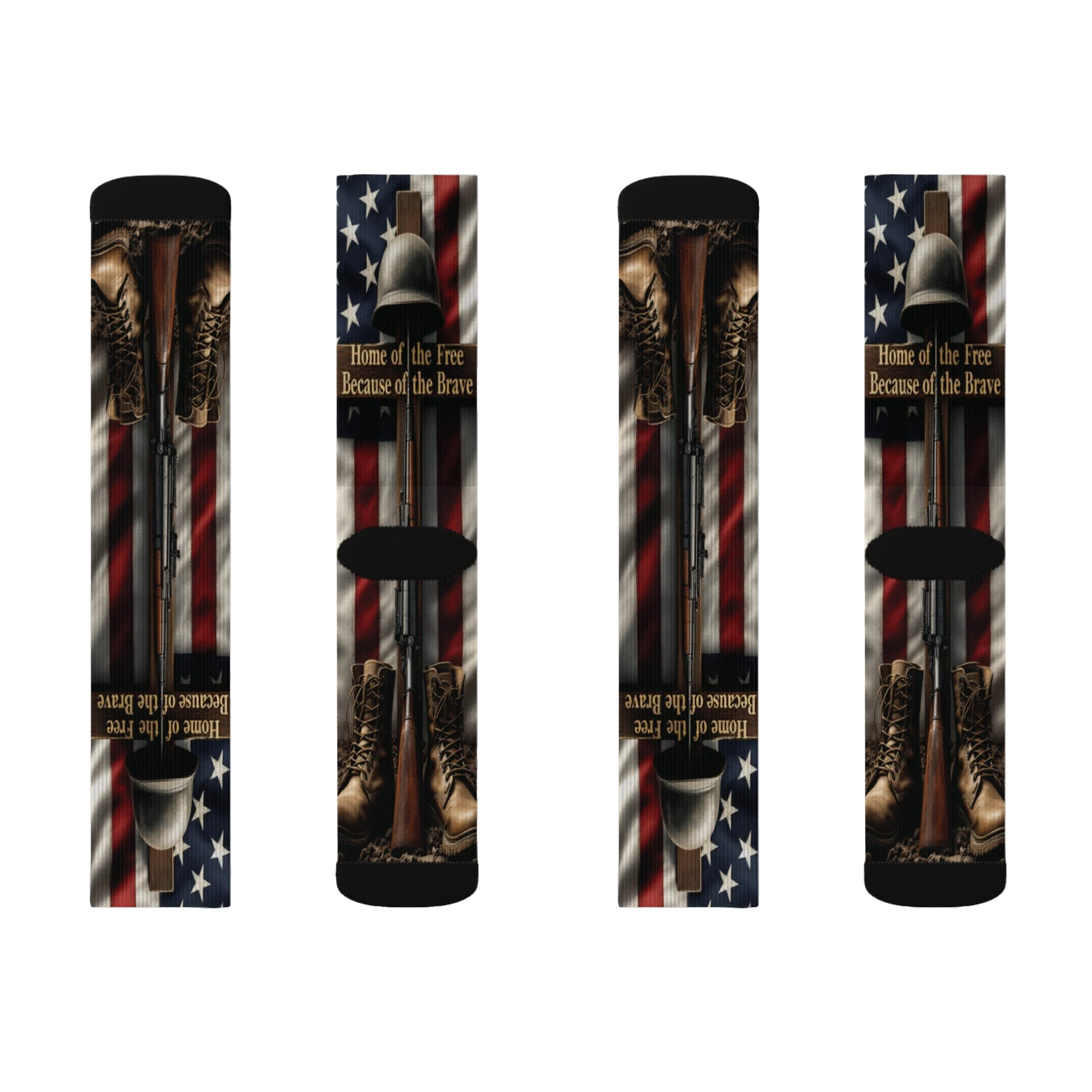 HOME OF THE FREE BECAUSE OF THE BRAVE: Unisex Socks A1