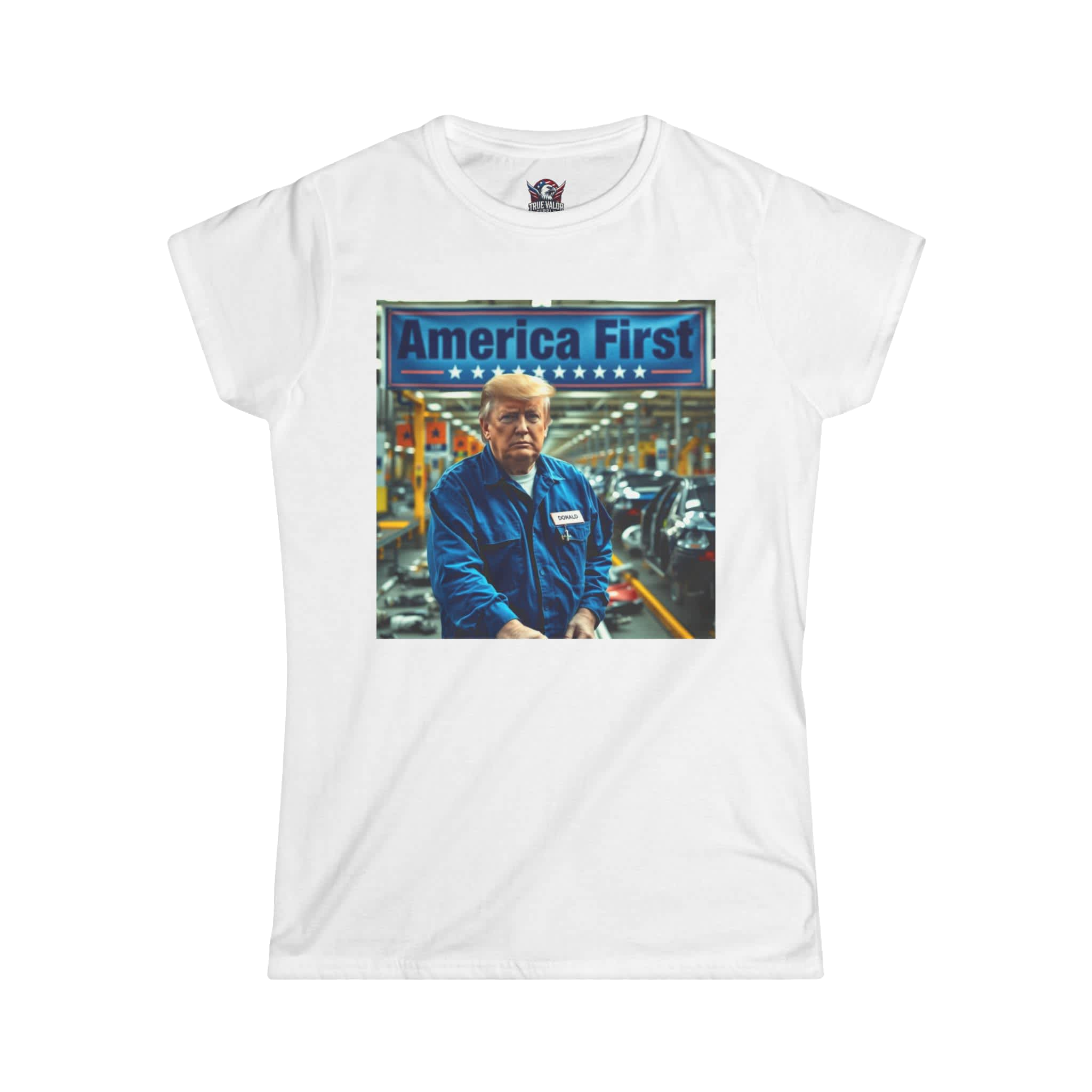 AMERICA FIRST COLLECTION: Trump Auto Women's Tee D4