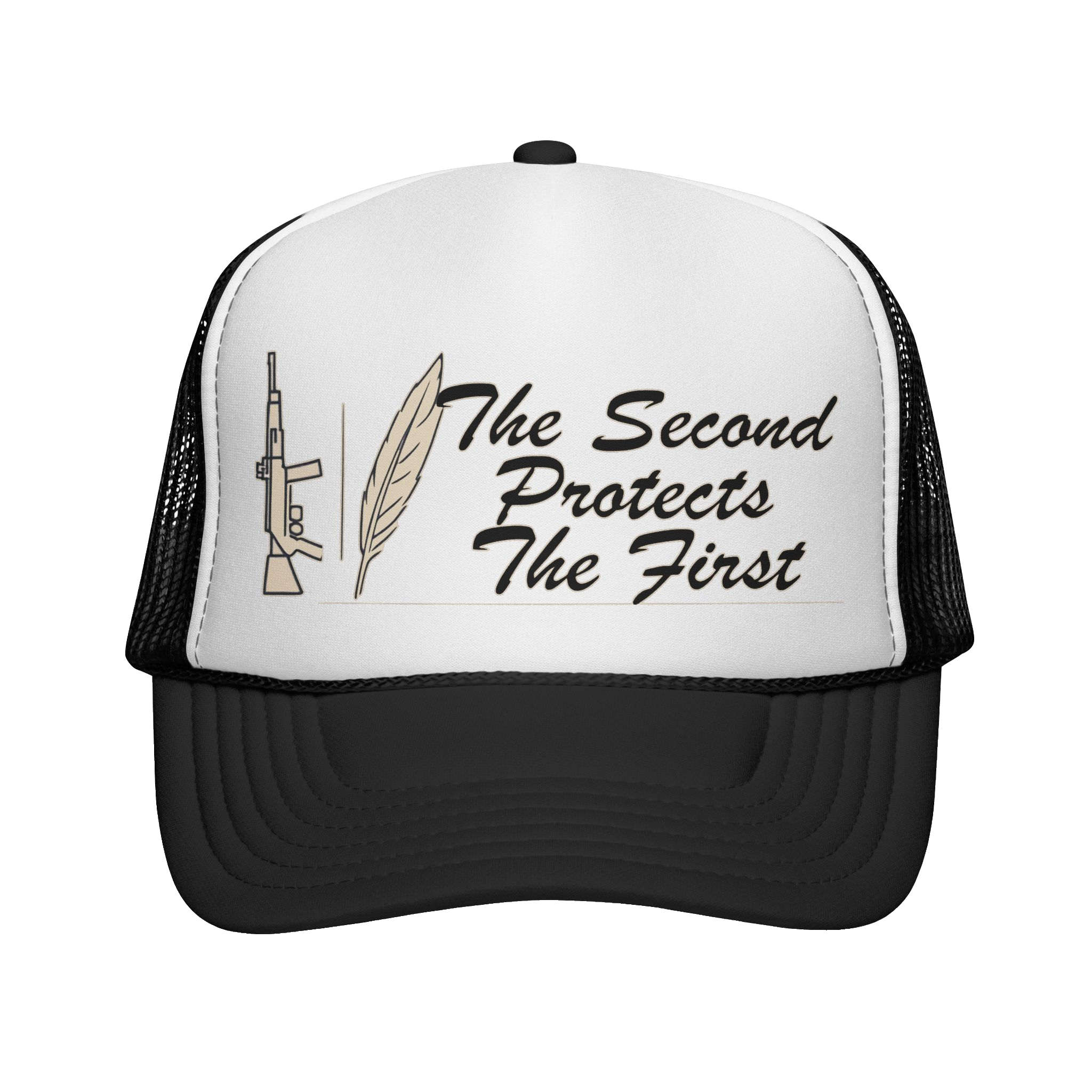 THE SECOND PROTECTS THE FIRST: Trucker Hat A1