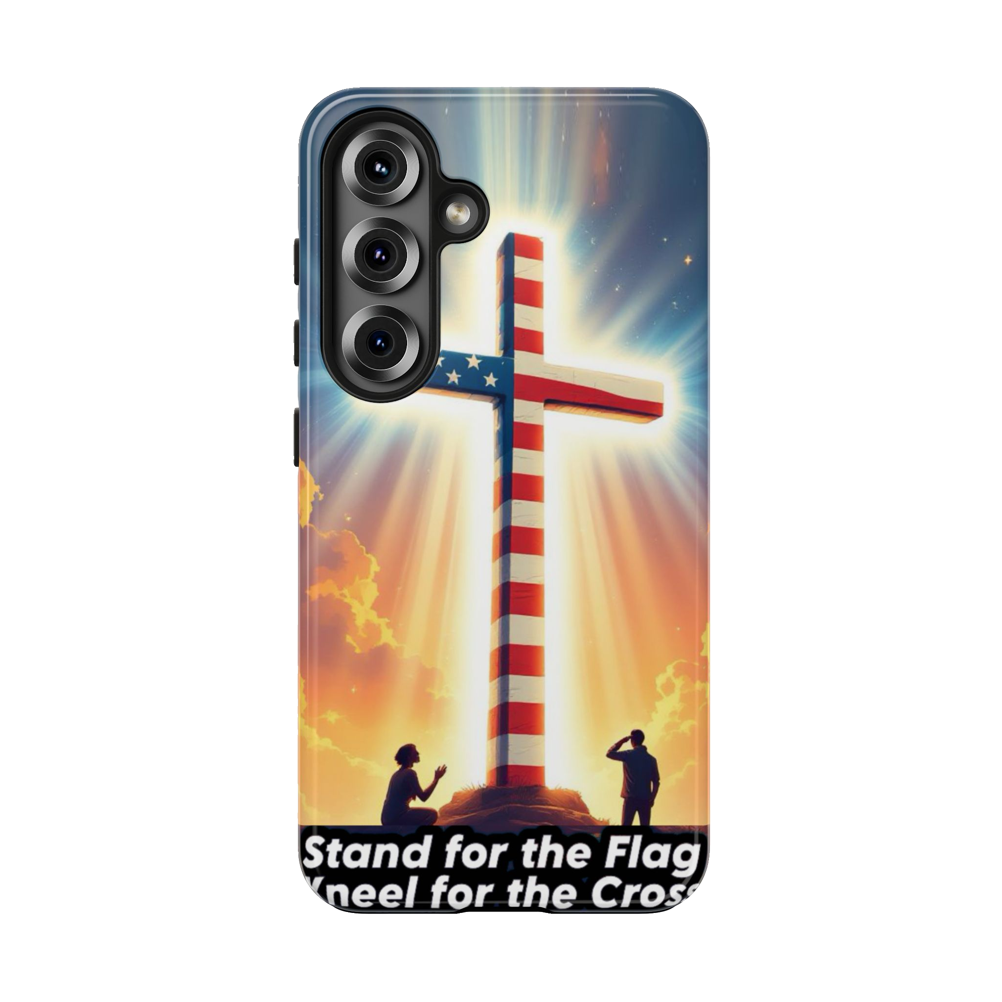STAND FOR THE FLAG, KNEEL FOR THE CROSS: Cell Phone Case A1
