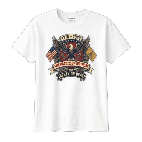 America's 250th Birthday Tee – Liberty or Death, Semiquincentennial Eagle Crest
