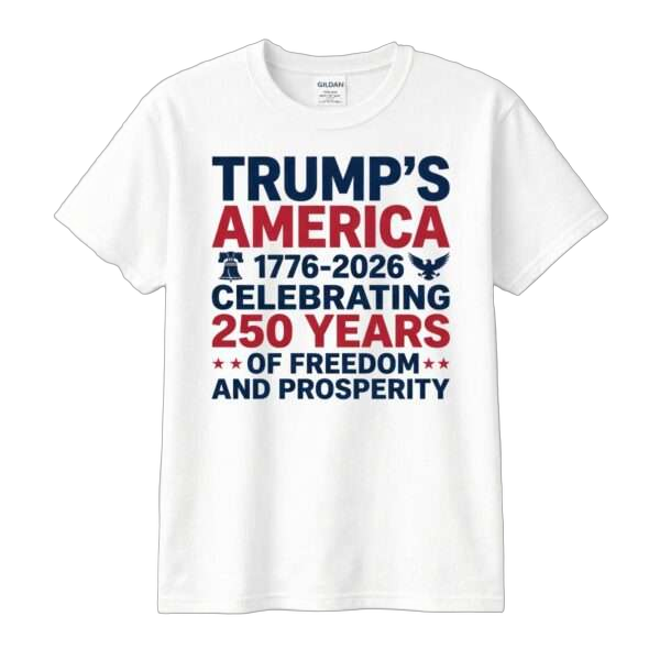 Trump 250 Tee - Freedom and Prosperity Text Design