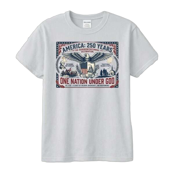 One Nation Under God Tee – America: 250 Years Semiquincentennial Celebration
