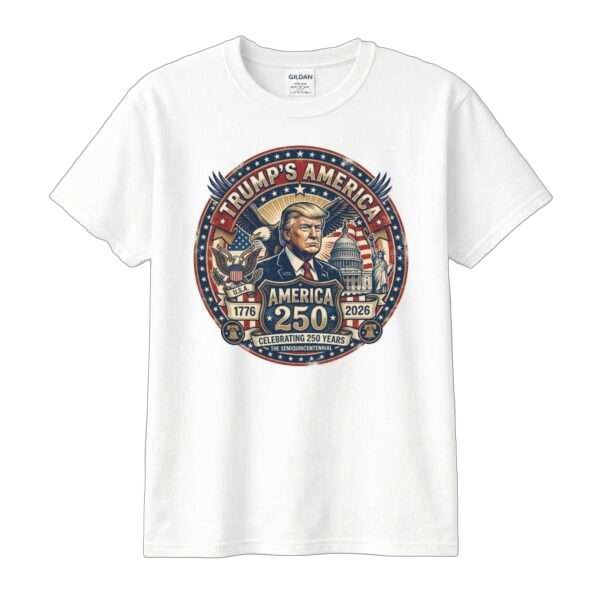 Trump 250 Tee - Trump's America 250 Emblem Design