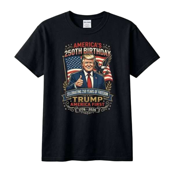 Trump 250 Tee - America's 250th Thumbs Up Birthday Design