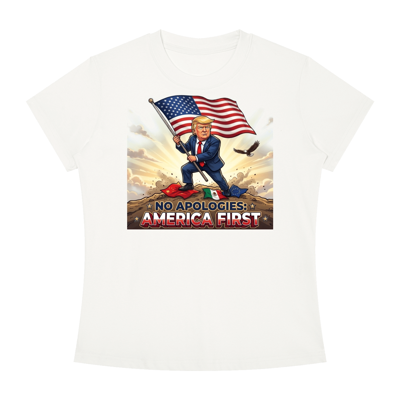 America First Women's Slim Fit Crewneck T-Shirt - Image 23
