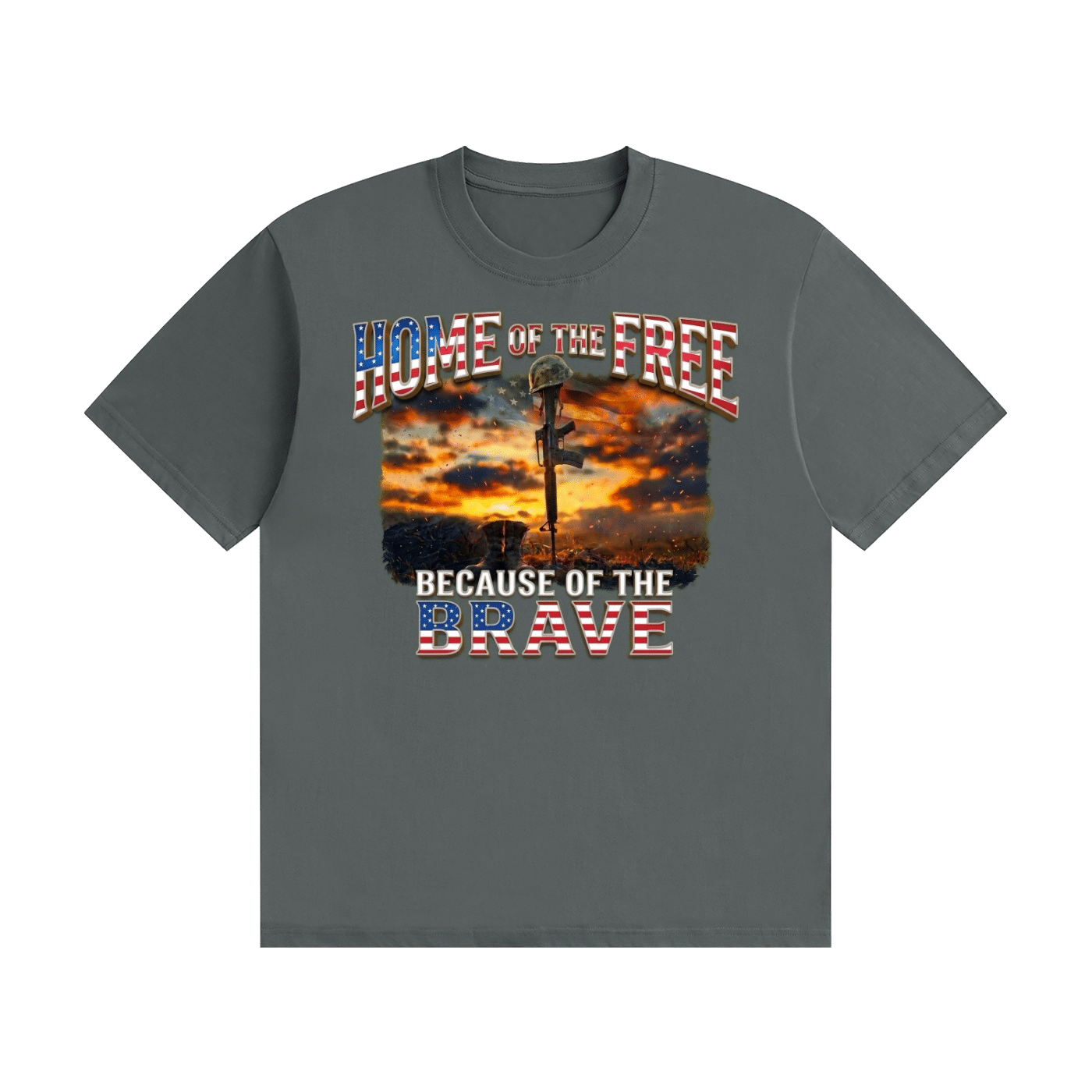 Home of the Free Because of the Brave Cotton T-Shirt - Image 17