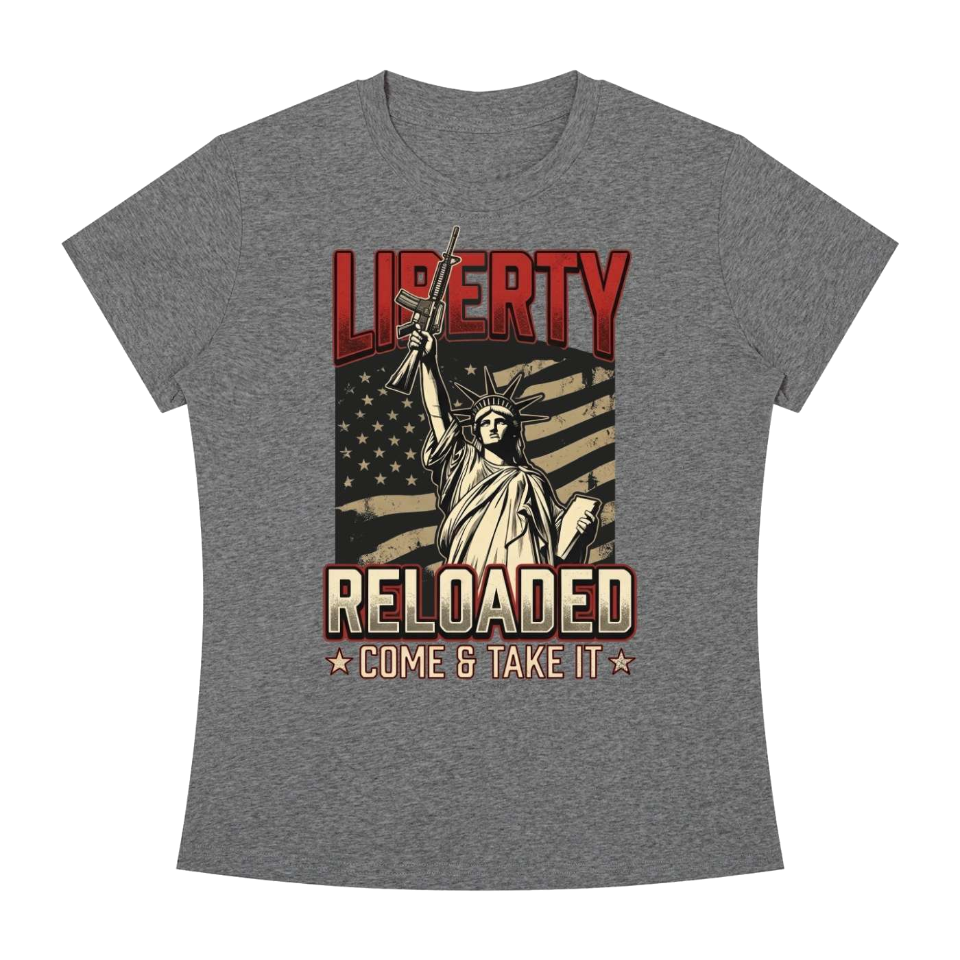 Liberty Reloaded: Come & Take It Women's Slim Fit Crewneck T-Shirt - Image 29