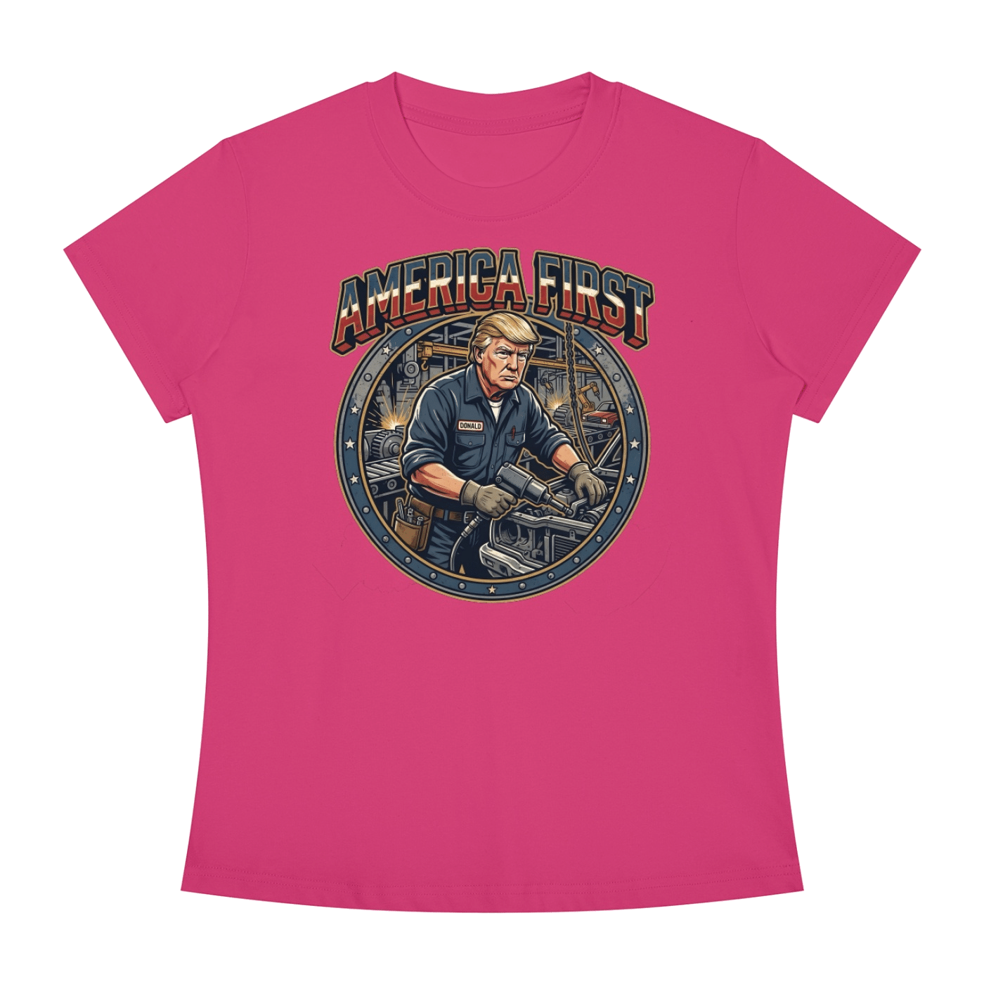 America First Women's Slim Fit Crewneck T-Shirt - Image 45